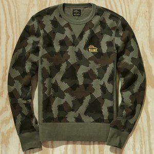 NWT Todd Snyder x LL Bean Camo Green Crewneck Sweatshirt Slim Fit